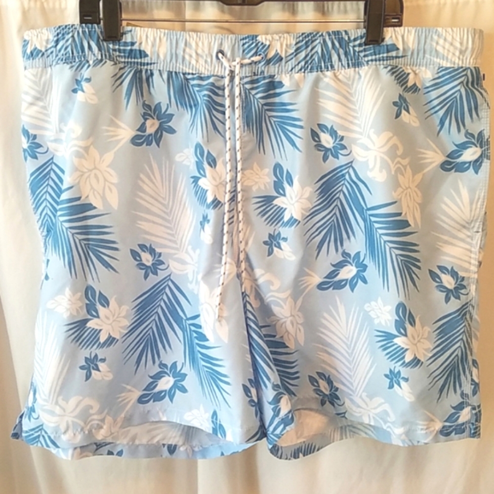 Goodfellow & Co Big and Tall Men's  Blue and White Swim Trunks Size XXL
